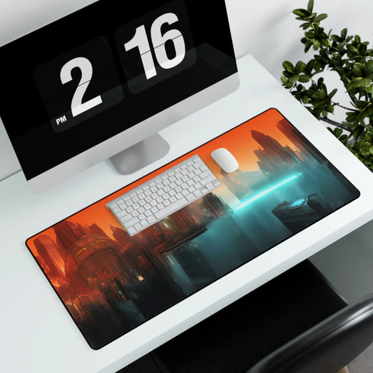 Mouse pad Futuristic science fiction style AI artwork, LARGE computer mouse pad, Gaming Computer Desk Mat, Blade Runner, Star Wars, original design