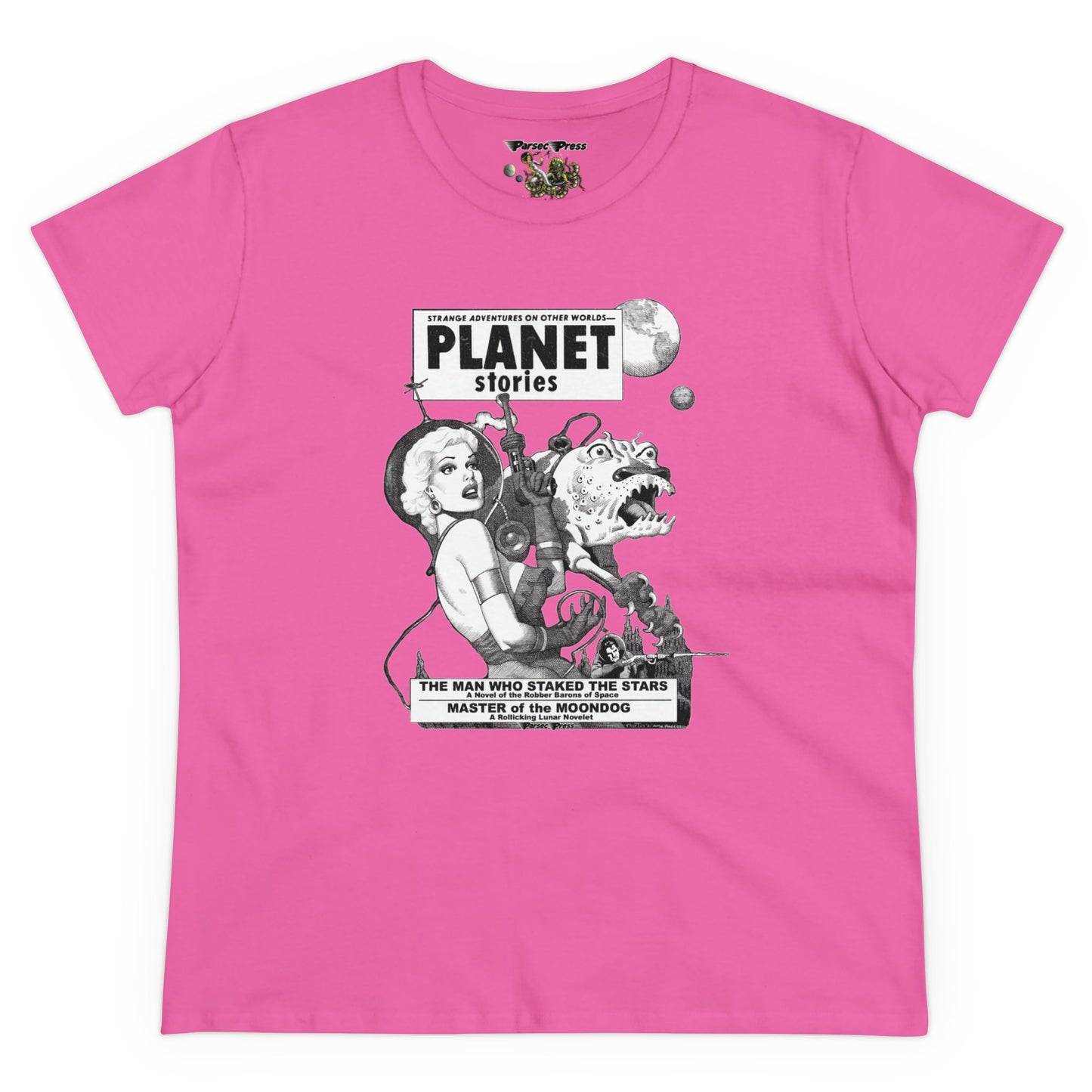 Planet Stories fan art Women's sci-fi shirt - 1950's comic pulp fiction