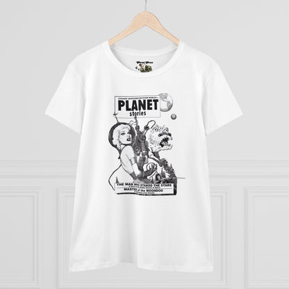 Planet Stories fan art Women's sci-fi shirt - 1950's comic pulp fiction