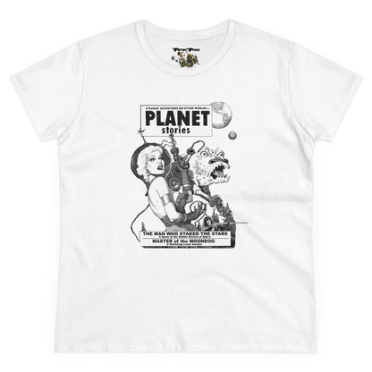 Planet Stories fan art Women's sci-fi shirt - 1950's comic pulp fiction