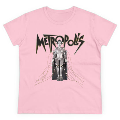 Metropolis movie Women's Midweight Cotton Tee V2, science-fiction machine Robot film 1927 T-shirt, Classic sci-fi shirt, Ladies scifi top