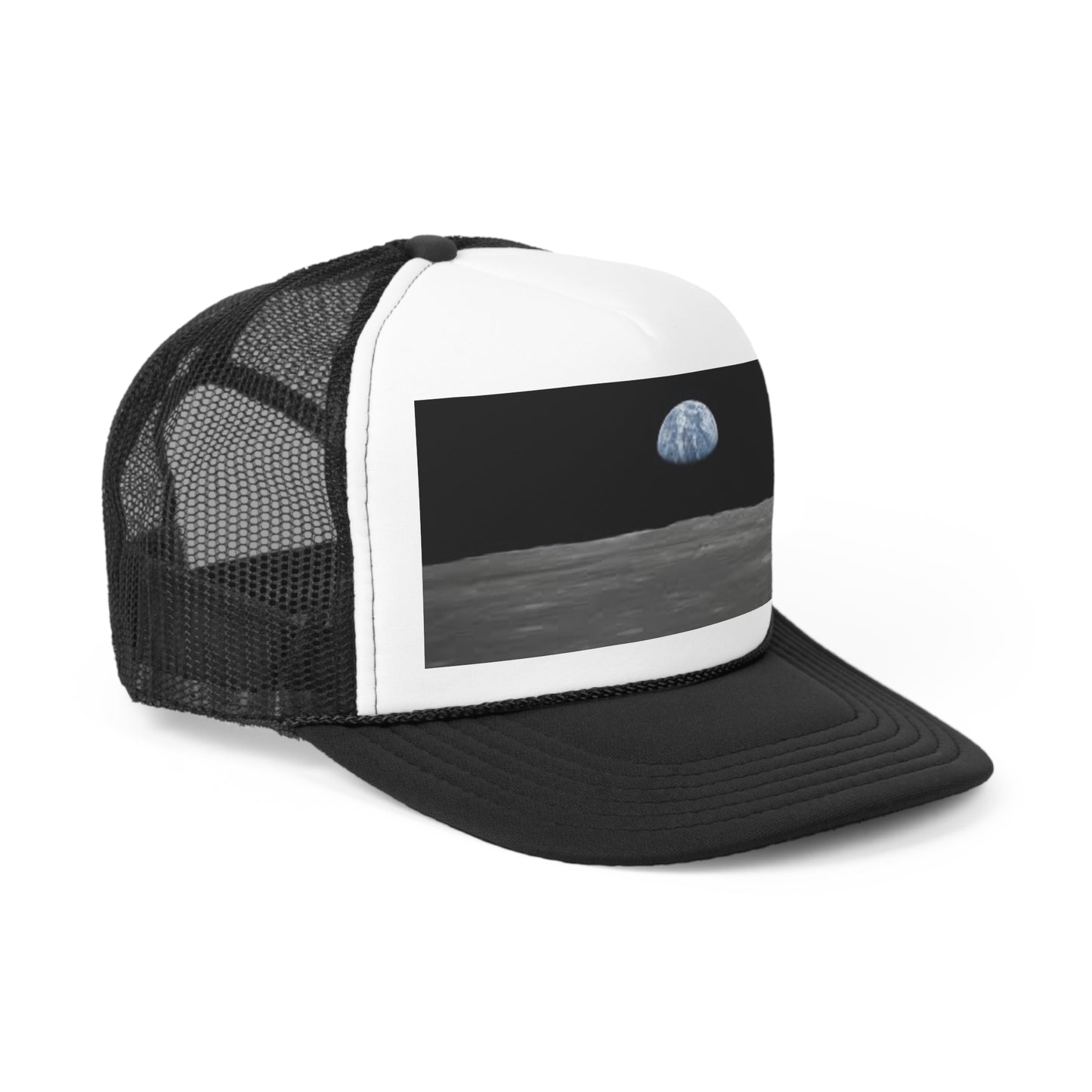 Apollo 8 Earthrise Trucker Cap, Famous Moon photo of earth taken by astronauts, baseball cap