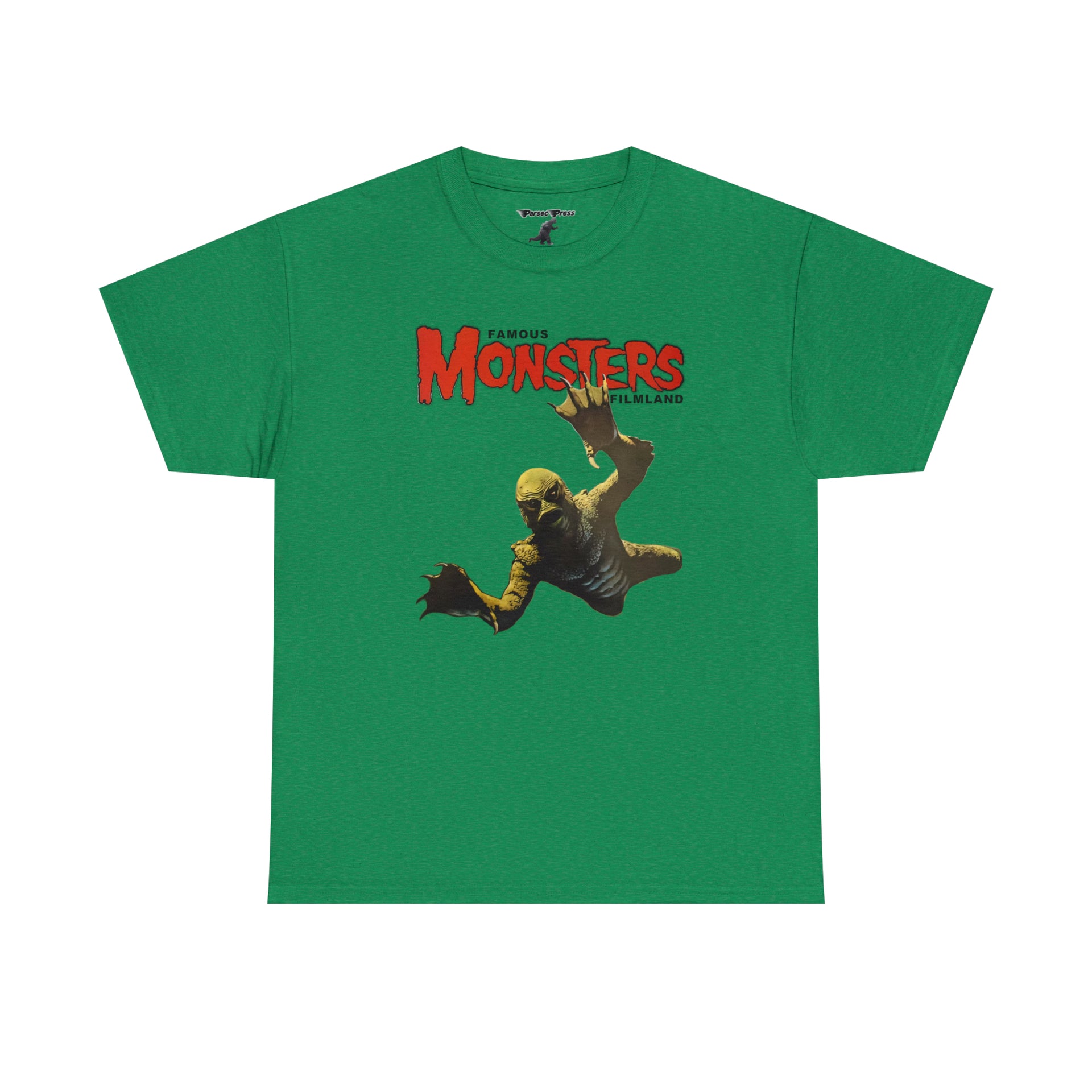 Famous Monsters of Filmland, Creature from the Black Lagoon fan art shirt Antique Irish Green / S
