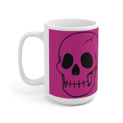 Hot Pink Skull Premium Ceramic Coffee Mug 15oz