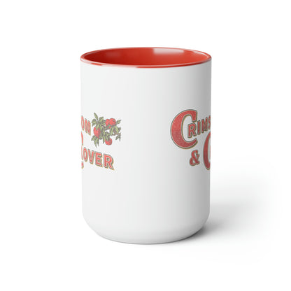 Crimson and Clover Classic Retro Vintage Punk Rocker Style Two-Tone LARGE Coffee Mug 15oz