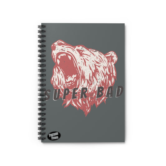 Super Bad Bear Vintage outdoor lover bad ass Spiral Notebook - Ruled Line