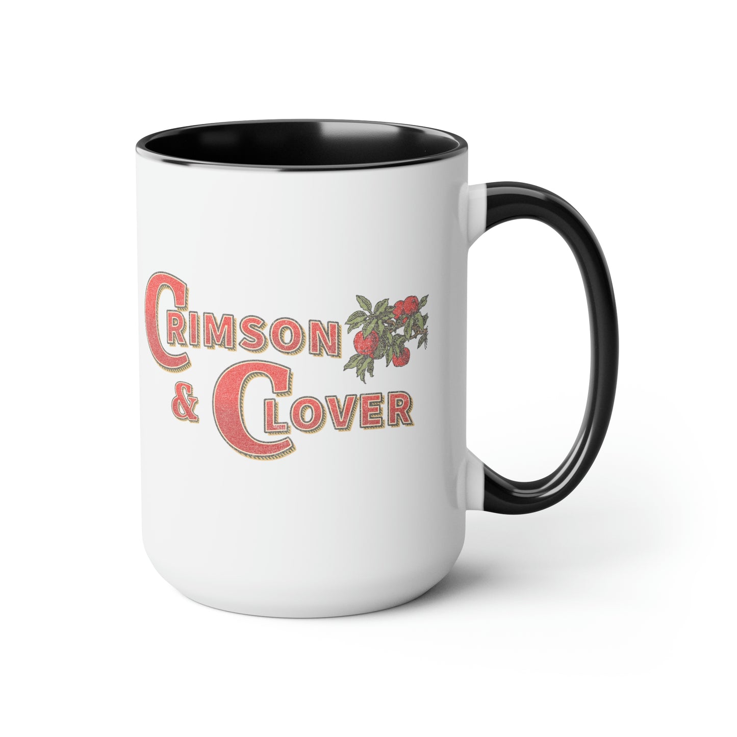 Crimson and Clover Classic Retro Vintage Punk Rocker Style Two-Tone LARGE Coffee Mug 15oz