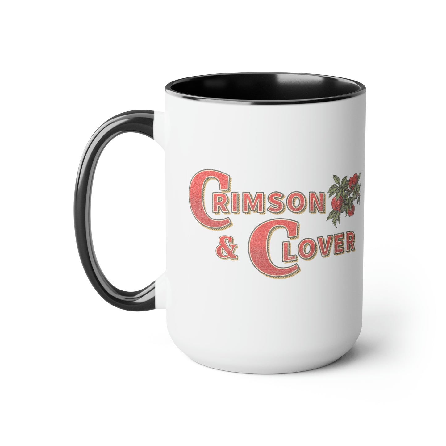 Crimson and Clover Classic Retro Vintage Punk Rocker Style Two-Tone LARGE Coffee Mug 15oz