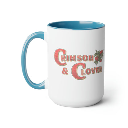 Crimson and Clover Classic Retro Vintage Punk Rocker Style Two-Tone LARGE Coffee Mug 15oz