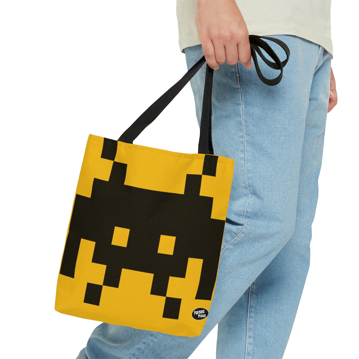 Space Alien Invader 8 bit Retro Video Game character Tote Bag