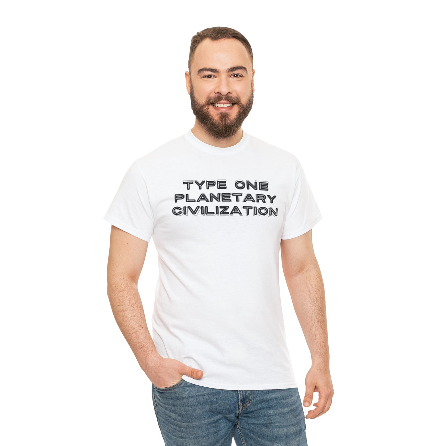 Type One Planetary Civilization t-shirt, Unisex Heavy Cotton Tee, Michio Kaku, science, space exploration, hypothetical society