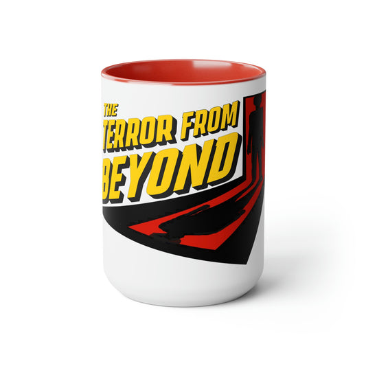 The Terror from Beyond Classic sci fi 1950's Monster Movie Two-Tone Coffee Mug, LARGE 15oz