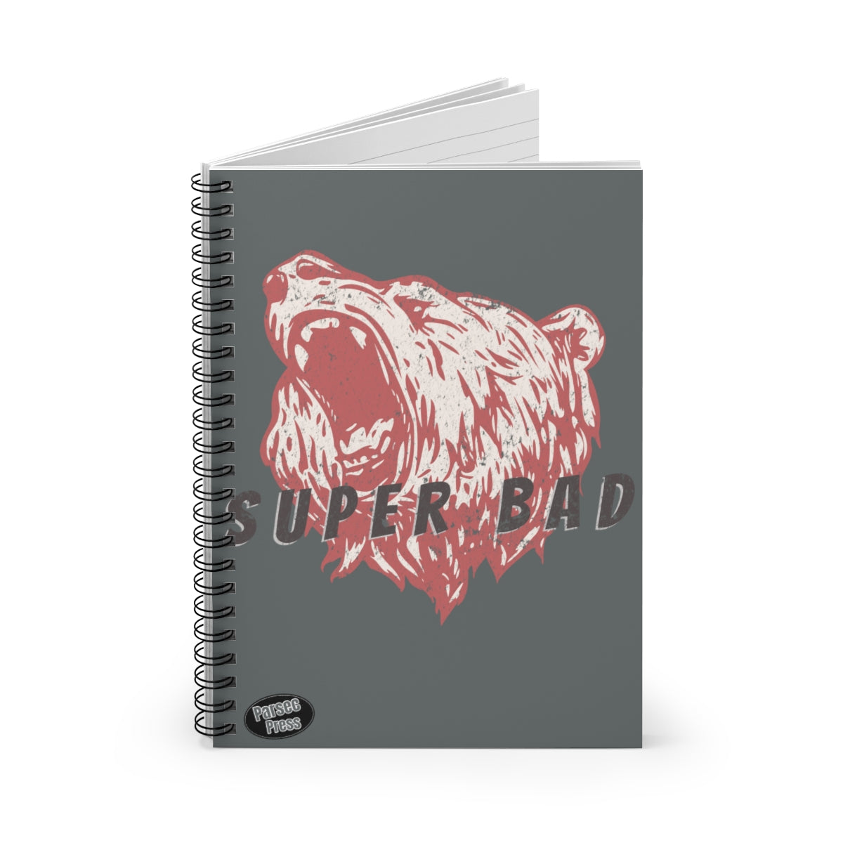 Super Bad Bear Vintage outdoor lover bad ass Spiral Notebook - Ruled Line