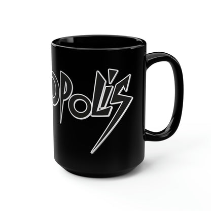 Metropolis mug science fiction machine Robot film of 1927, Classic sci-fi Ceramic Black Mug 15oz