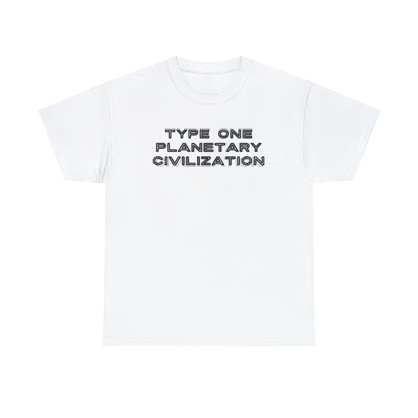 Type One Planetary Civilization t-shirt, Unisex Heavy Cotton Tee, Michio Kaku, science, space exploration, hypothetical society