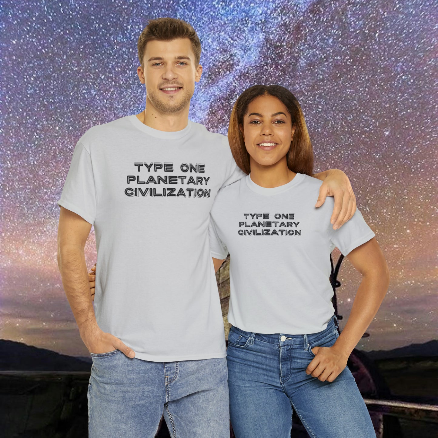 Type One Planetary Civilization t-shirt, Unisex Heavy Cotton Tee, Michio Kaku, science, space exploration, hypothetical society