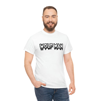 Wolf Man t shirt scary half man half wolf - are you the wolf man? Unisex Heavy Cotton Tee