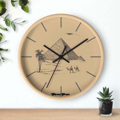 Pyramid Timepiece UFO Wall Clock, Egypt ancient wonders, ancient alien theory, 10 inch wall clock