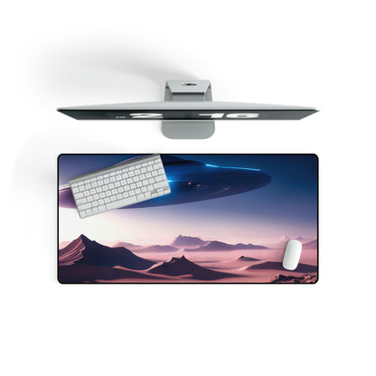 Mouse Pad UFO Flying Saucer desert landscape AI artwork Computer Gaming Desk Mats