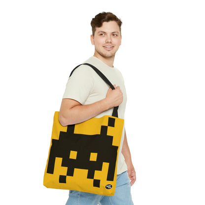 Space Alien Invader 8 bit Retro Video Game character Tote Bag