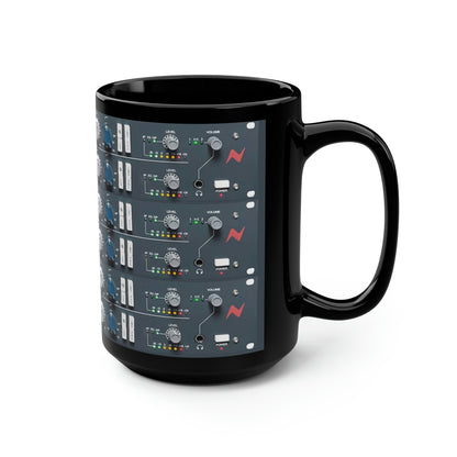 Recording Studio Audio Engineer NEVE rack Mic Pres British Sound, LARGE Black Mug, 15oz