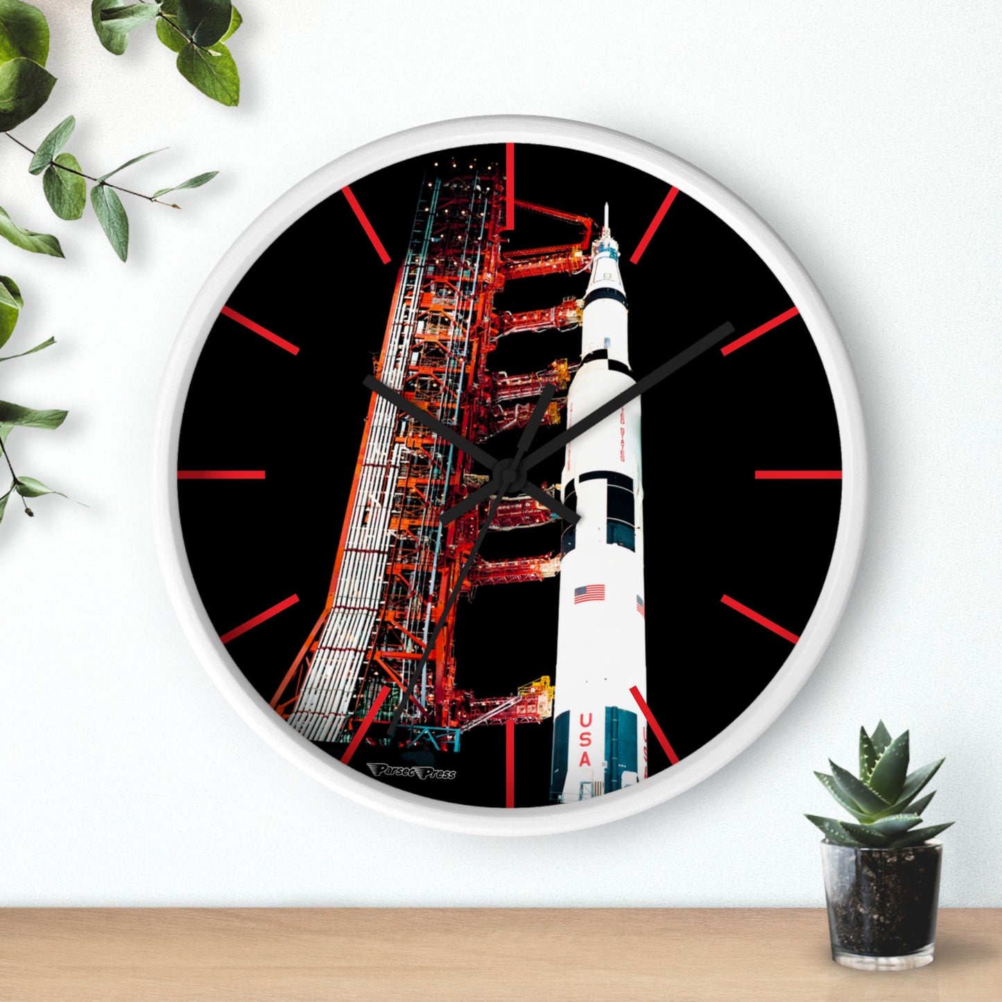 NASA Apollo Rocket Launch Wall Clock, Space Exploration Celebration, Cool Control Room Style