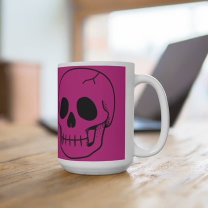 Hot Pink Skull Premium Ceramic Coffee Mug 15oz