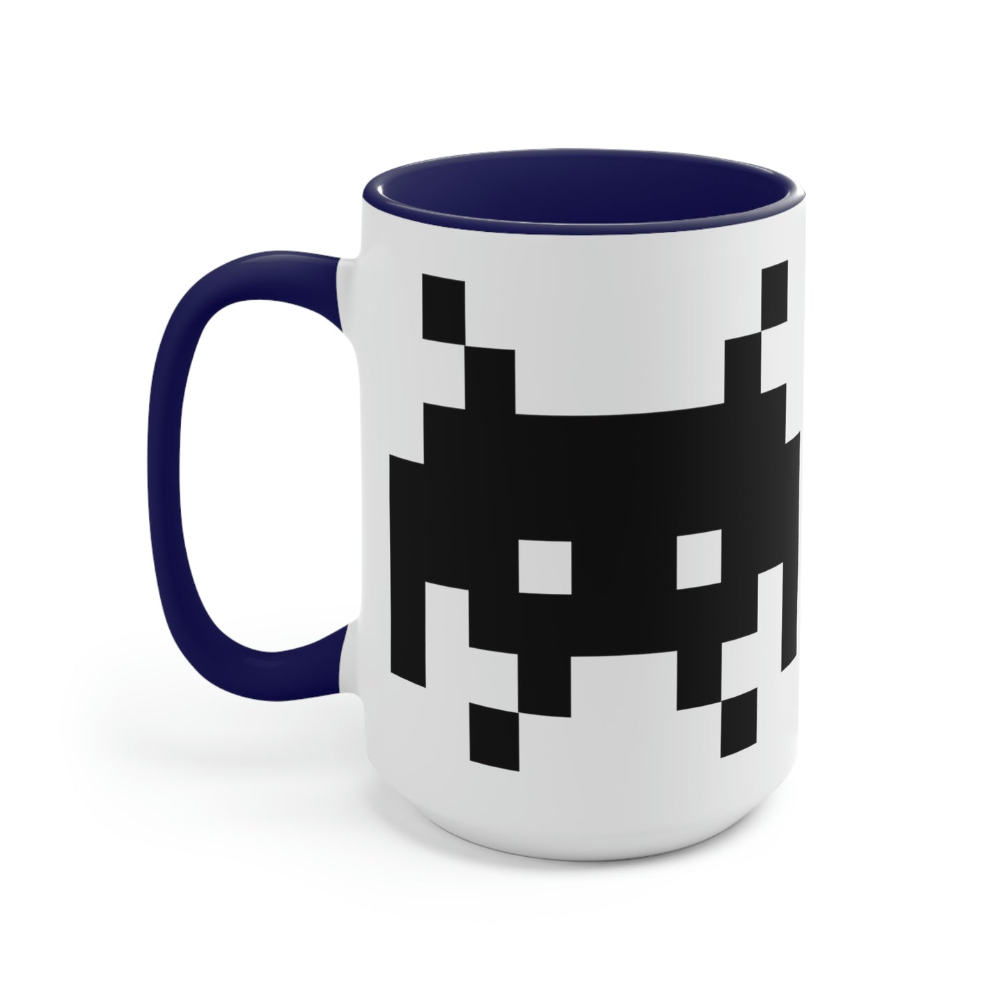 Alien Invader Retro Video Game character Two-Tone Coffee Mug, LARGE 15oz