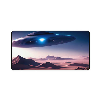 Mouse Pad UFO Flying Saucer desert landscape AI artwork Computer Gaming Desk Mats