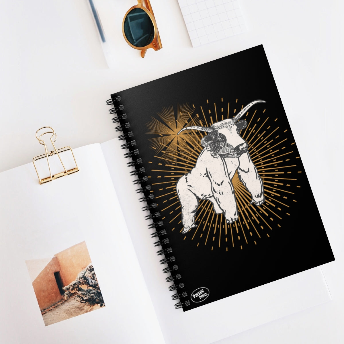 Gorilla Bull Run custom Abstract mashup - Spiral Notebook - Ruled Line