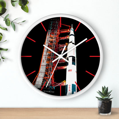 NASA Apollo Rocket Launch Wall Clock, Space Exploration Celebration, Cool Control Room Style