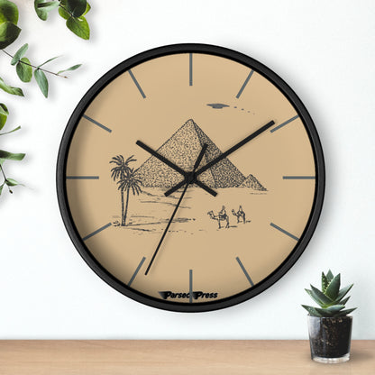 Pyramid Timepiece UFO Wall Clock, Egypt ancient wonders, ancient alien theory, 10 inch wall clock