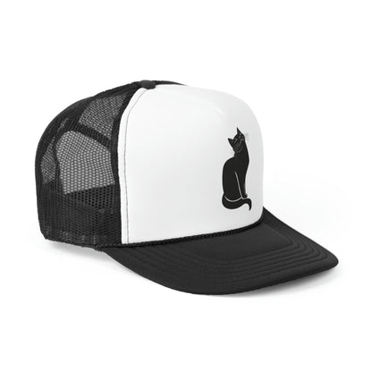 Black Cat on a Hat, Cute black cat hat - black cat Trucker Cap