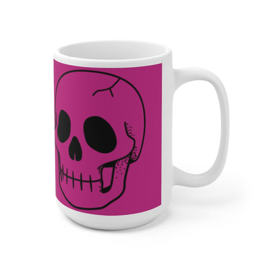 Hot Pink Skull Premium Ceramic Coffee Mug 15oz