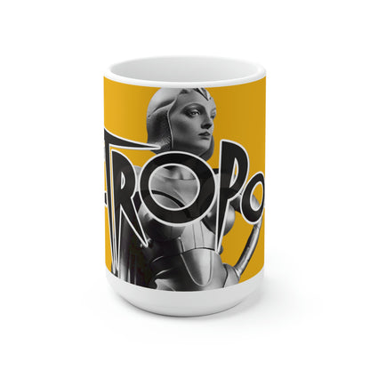 Metropolis mug science fiction machine Robot film of 1927, Classic sci-fi yellow Ceramic Mug 15oz