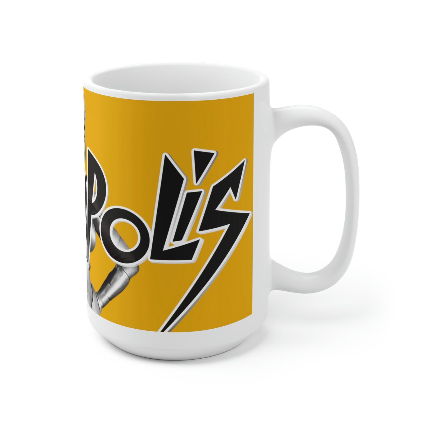 Metropolis mug science fiction machine Robot film of 1927, Classic sci-fi yellow Ceramic Mug 15oz