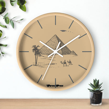 Pyramid Timepiece UFO Wall Clock, Egypt ancient wonders, ancient alien theory, 10 inch wall clock